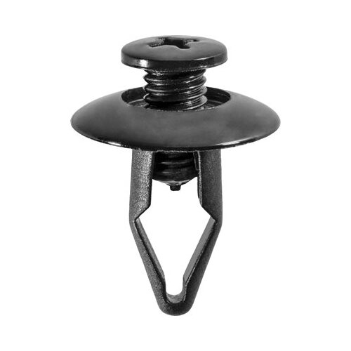 16858 Push/Screw-Type with Closed End Inner Fender Retainer, 25/32 in Dia Head x 5/16 in Hole, Nylon, Black