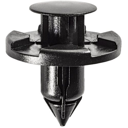 19274 Push-Type with Drive Pin Retainer, 20 mm Dia Head x 9 mm L Stem x 8 mm Hole, Nylon, Black