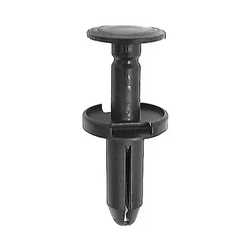 19422 Push-Type with Drive Pin Fascia Retainer, 23/32 in Dia Head x 29/32 in L Stem, Nylon, Black