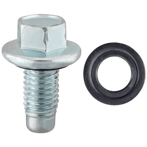 OIL DRAIN PLUG WITH RUBBER GASKET M12-1.75 - GM Zinc