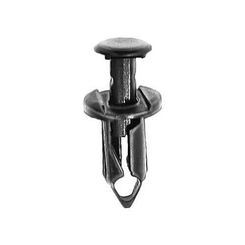 AP17222 Push-Type with Closed End Retainer, 15 mm Dia Head x 20 mm L Stem x 8 mm Hole, Nylon, Black