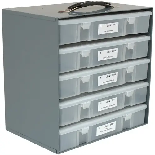 QUIK-SELECT KIT CABINET GRAY W/ 2 LOGOS