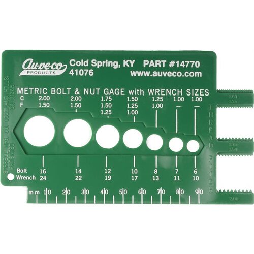 METRIC BOLT & NUT GAGE