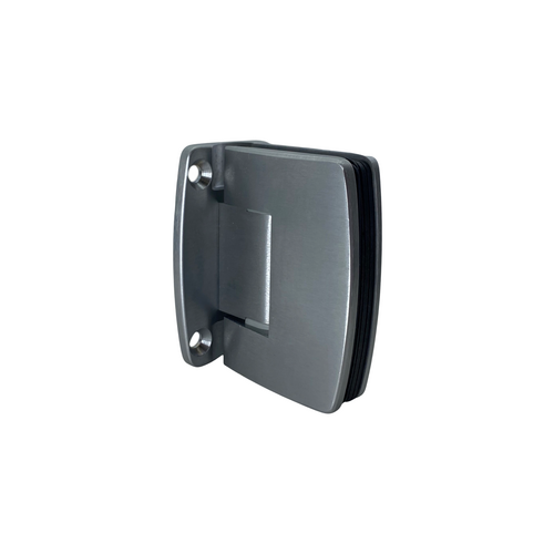 Brixwell H-R14GTW-FP-SC Radial Series Glass To Wall Mount Shower Door Hinge With Full Back Plate Satin-Chrome