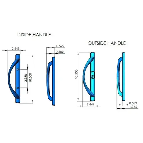 Patio Door Handle Set Keyed Euro White