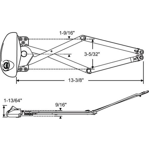 PRO OP AWNING OPERATOR SS (V) ALMOND FOR VINYL WINDOWS