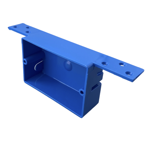 Carlon B108B-UPC Outlet Box, 1 -Gang, PVC, Blue, Bracket Mounting