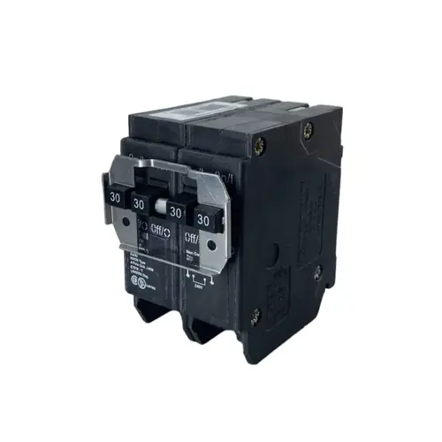 Eaton BQ230230 Circuit Breaker with Rejection Tab, Quad, Type BQ, 30 A, 4 -Pole, 120/240 V, Plug Mounting Black