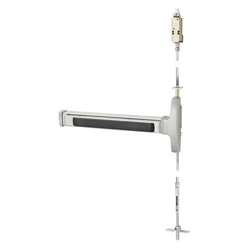 Concealed Vertical Rod Exit Device Satin Stainless Steel