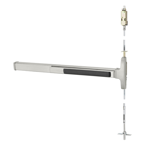 Concealed Vertical Rod Exit Device Satin Stainless Steel