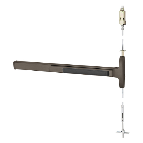 Concealed Vertical Rod Exit Device Dark Oxidized Satin Bronze Oil Rubbed