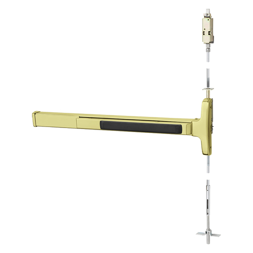 Concealed Vertical Rod Exit Device Bright Brass