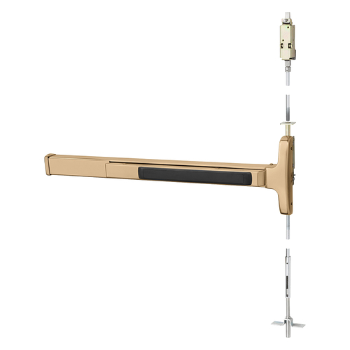 Concealed Vertical Rod Exit Device Bright Bronze Clear Coated