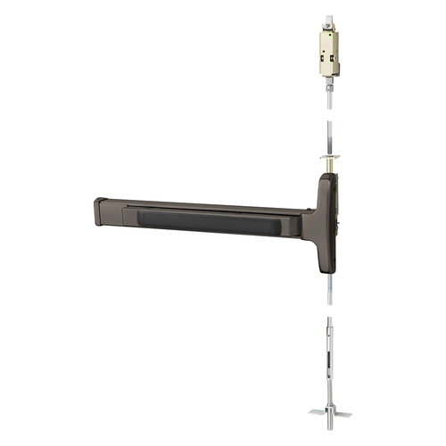 Concealed Vertical Rod Exit Device Oxidized Satin Bronze Relieved Clear Coated