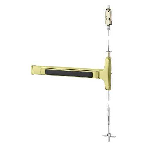 Concealed Vertical Rod Exit Device Bright Brass