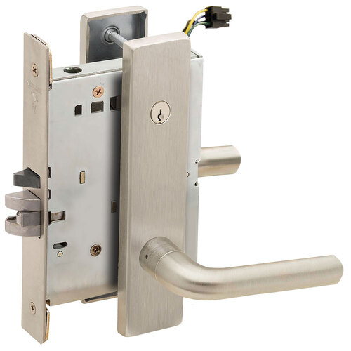 Electric Mortise Lock Satin Nickel Plated Clear Coated