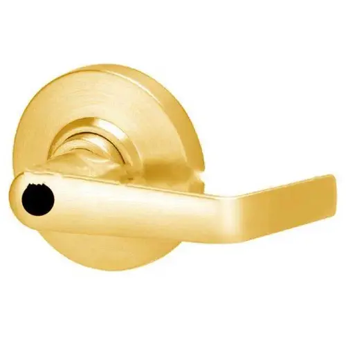 ALX Series Grade 2 Storeroom Saturn Lever Lock Less Cylinder with 47267042 Deadlatch and 47267101 ANSI Strike Bright Brass Finish