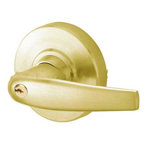 ALX Series Grade 2 Storeroom Athens Lever Lock with Large Format IC Prep Less Core; 47267042 Deadlatch; and 47267101 ANSI Strike Bright Brass Finish