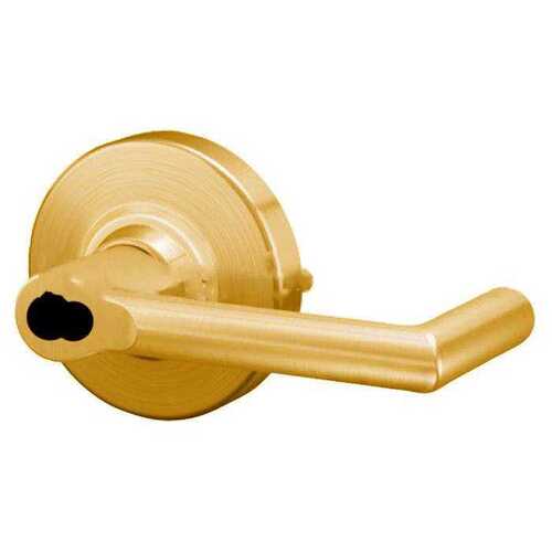 ALX Series Grade 2 Entry Office Boardwalk Lever Lock with Large Format IC Prep Less Core; 47267042 Deadlatch; and 47267101 ANSI Strike Bright Brass Finish