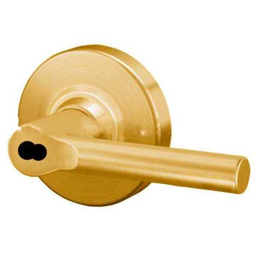 ALX Series Grade 2 Classroom Broadway Lever Lock with Large Format IC Prep Less Core; 47267042 Deadlatch; and 47267101 ANSI Strike Bright Brass Finish