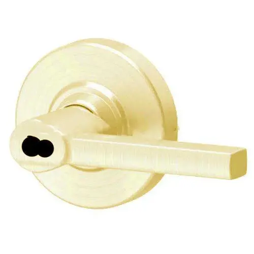 ALX Series Grade 2 Entry Office Latitude Lever Lock with Large Format IC Prep Less Core; 47267042 Deadlatch; and 47267101 ANSI Strike Bright Brass Finish