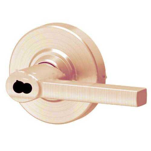 ALX Series Grade 2 Storeroom Latitude Lever Lock with Large Format IC Prep Less Core; 47267042 Deadlatch; and 47267101 ANSI Strike Satin Bronze Finish