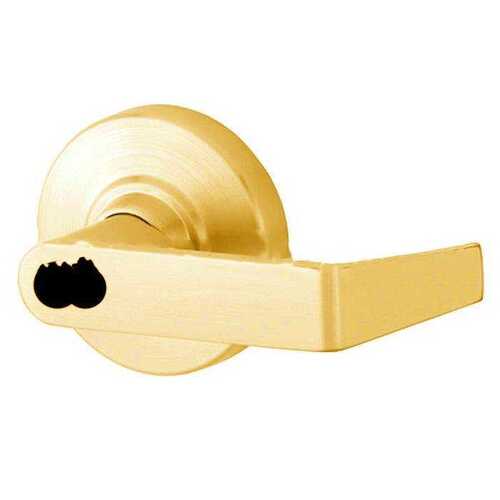 ALX Series Grade 2 Storeroom Rhodes Lever Lock with Large Format IC Core C Keyway; 47267042 Deadlatch; and 47267101 ANSI Strike Bright Brass Finish