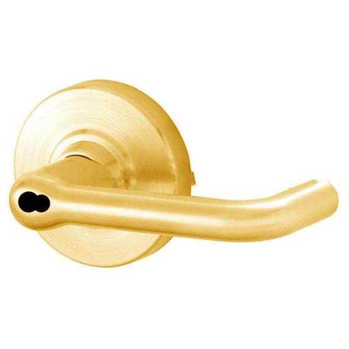 ALX Series Grade 2 Entry Office Tubular Lever Lock with Large Format IC Prep Less Core; 47267042 Deadlatch; and 47267101 ANSI Strike Bright Brass Finish