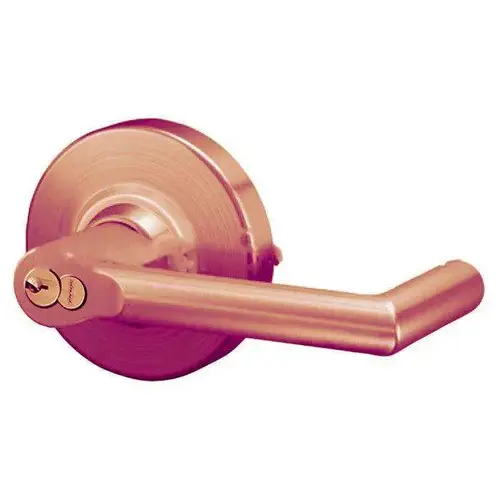 ALX Series Grade 2 Entry Boardwalk Lever Lock with Large Format IC Core C Keyway; 47267042 Deadlatch; and 47267101 ANSI Strike Satin Bronze Finish