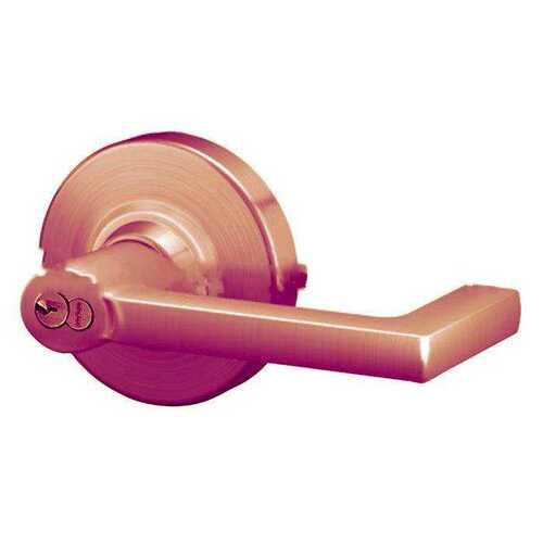 ALX Series Grade 2 Entry Longitude Lever Lock with Large Format IC Core C Keyway; 47267042 Deadlatch; and 47267101 ANSI Strike Satin Bronze Finish