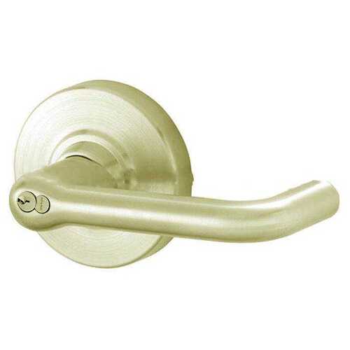 ALX Series Grade 2 Storeroom Tubular Lever Lock with Large Format IC Core C Keyway; 47267042 Deadlatch; and 47267101 ANSI Strike Satin Brass Finish