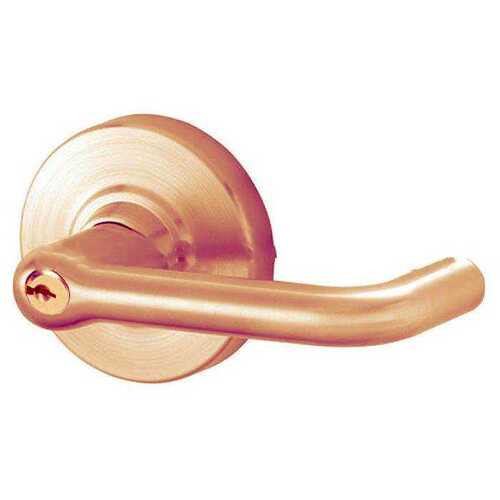 ALX Series Grade 2 Entry Tubular Lever Lock with Large Format IC Core C Keyway; 47267042 Deadlatch; and 47267101 ANSI Strike Satin Bronze Finish