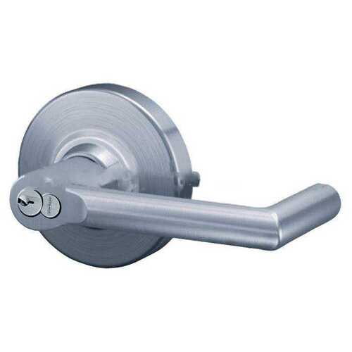 ALX Series Grade 2 Entry Boardwalk Lever Lock with Large Format IC Core C Keyway; 47267042 Deadlatch; and 47267101 ANSI Strike Bright Chrome Finish