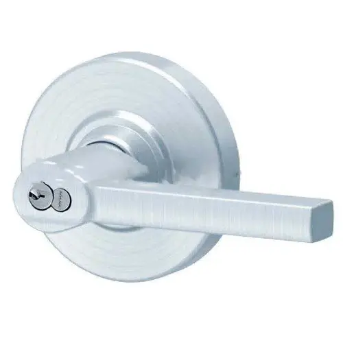 ALX Series Grade 2 Entry Latitude Lever Lock with Large Format IC Core C Keyway; 47267042 Deadlatch; and 47267101 ANSI Strike Bright Chrome Finish