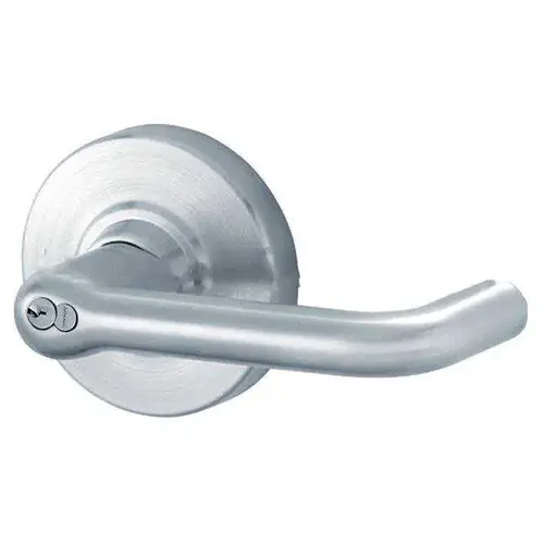 ALX Series Grade 2 Storeroom Tubular Lever Lock with Large Format IC Core C Keyway; 47267042 Deadlatch; and 47267101 ANSI Strike Bright Chrome Finish