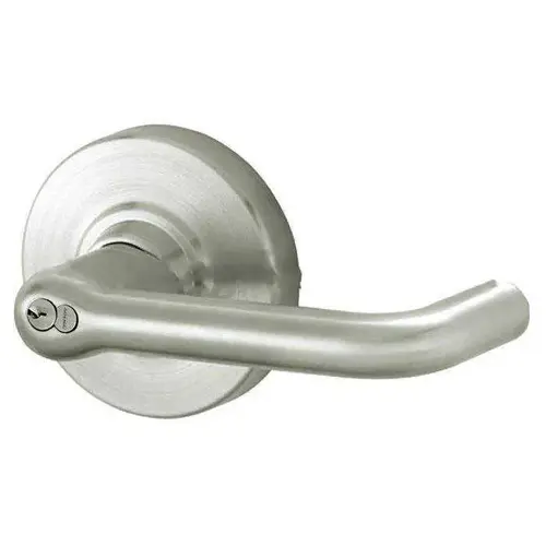 ALX Series Grade 2 Storeroom Tubular Lever Lock with Large Format IC Core C Keyway; 47267042 Deadlatch; and 47267101 ANSI Strike Satin Nickel Finish