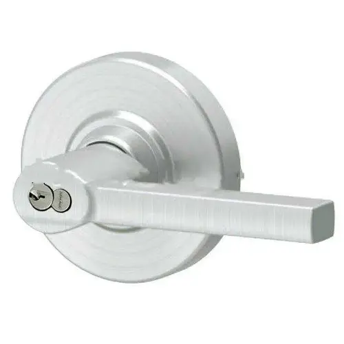 ALX Series Grade 2 Storeroom Latitude Lever Lock with Large Format IC Core C Keyway; 47267042 Deadlatch; and 47267101 ANSI Strike Satin Nickel Finish