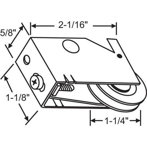 Patio Door Roller Assembly 1-1/4 Nylon Wheel Precision Bearing