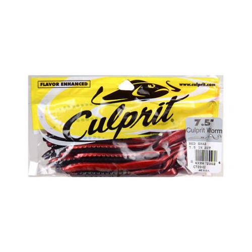 Big Rock Sports C720-02 Worm, Red Plastic, 7-1/2-in, 18-Ct.