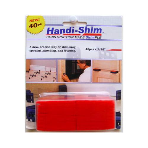 WATMAN INC HS11640RD Handi-Shim Construction Shim, Red, 1/16-In., 40-Ct.