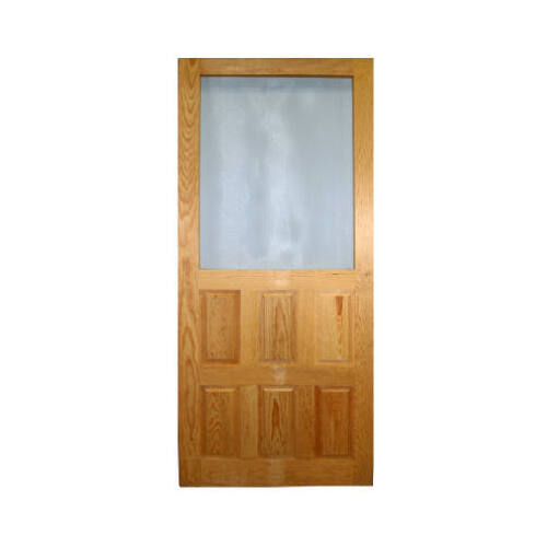 Wood Screen Door, Raised Panel, Charcoal Screen, 32 x 80-In.