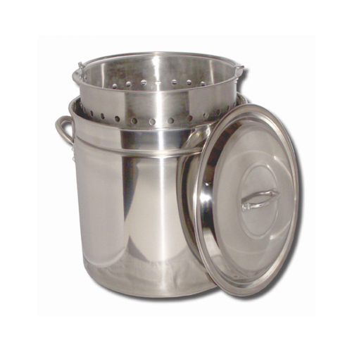 Stock Pot With Steam Rim, Stainless Steel, 36-Qt.