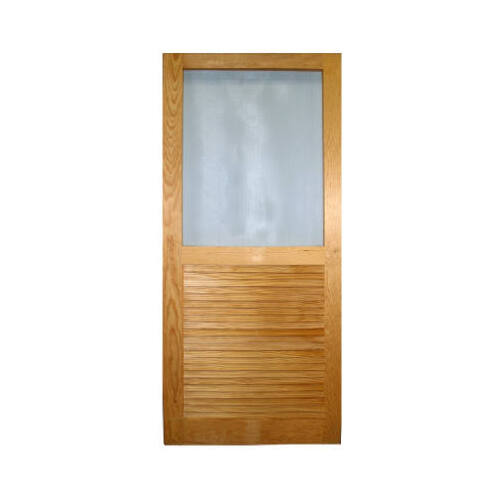 WOOD PRODUCTS MANUFACTURERS 2868LVR-B Wood Screen Door, Louvered Panel, Charcoal Screen, 32 x 80-In.