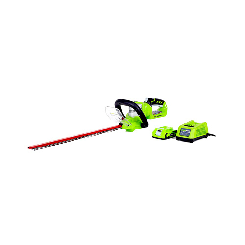 GREENWORKS TOOLS 2205202 Cordless Hedge Trimmer, Dual Action, 24-Volt Battery & Charger, 22-In.