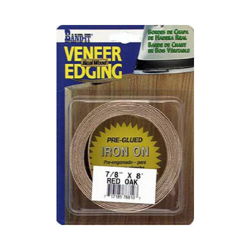 VENEER TECHNOLOGIES 78810 Red Oak Real Wood Veneer Edgebanding, 7/8-Inch x 8-Ft.