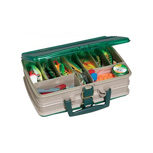 Tackle Box, Satchel-Style, 20-Compartment, Sandstone/Green