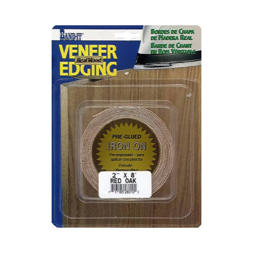 VENEER TECHNOLOGIES 28040 Cherry Real Wood Veneer Iron-on Edgebanding, 2-Inch x 8-Ft.