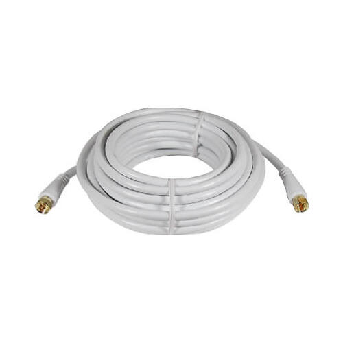 25-Ft. White RG6 Coaxial Cable With "F" Connectors