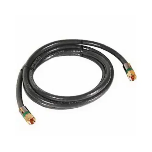 6-Ft. 18 AWG Black Quad Shielded RG6 Coaxial Cable