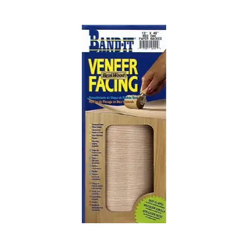 CLOVERDALE 12410 Red Oak Real Wood Veneer Paperback Facing, 12 In. x 48 In.